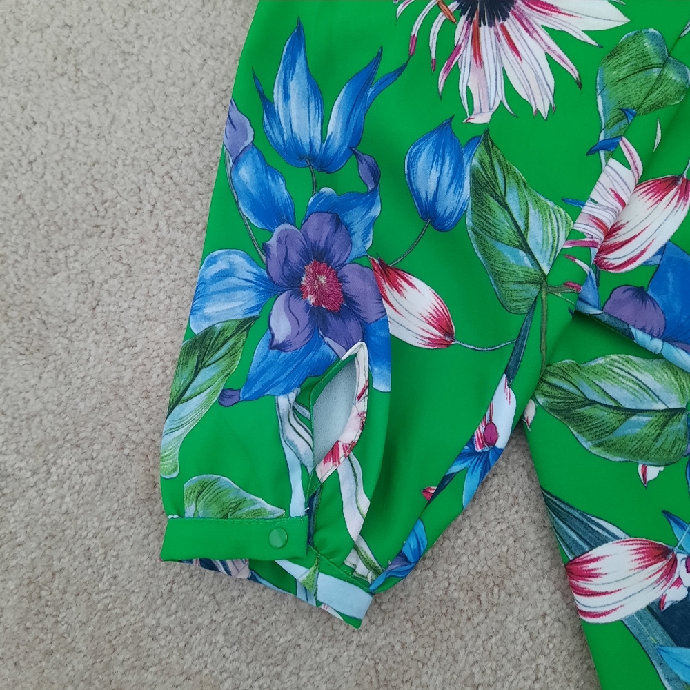 H&M Fit and Flare Vibrant Floral Midi Dress, Size 6 - Picture 4 of 10